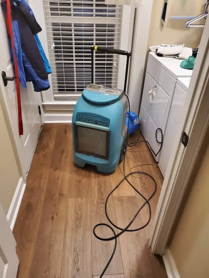 Commercial dehumidifier deployed for Flood Damage Cleanup in Whitney